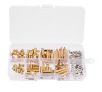 SAFIGLE 1 Box Hexagonal Brass Column Nut with Neat Thread and Anti-scratch Finish, Golden M3 Support Column Suitable for Jewellery Boxes and Screw Fixing Applications