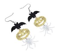 SAFIGLE 1 Pair Creative Halloween Earrings for Women Pumpkin Spider Bat Design for Daily Wear Halloween Parties Premium Safe Material Jewelry