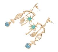 SAFIGLE 1 Pair Earrings for Women Tropical Beach Jewelry with Sea Star Palm Tree Nautical Accessories for Summer Vacation Unique Design