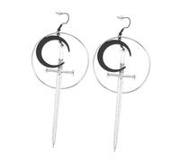 SAFIGLE 1 Pair Gothic Moon Cross Earrings for Women Lightweight Dangle Earrings with Unique Design for Halloween and Everyday Wear