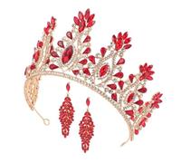 SAFIGLE 1 Set Baroque Bridal Jewelry Set Rhinestone Headpiece Dangling Earrings Elegant Wedding Crown for Women for Parties Dances Special Occasions Durable Design