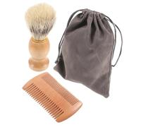 SAFIGLE 1 Set Beard Shaping Tool Shaving Brush Beard Comb for Men Pocket Comb Wood Beard Comb Shaving for Men Comb for Beard Comb Shave Brush Light Brown Wooden