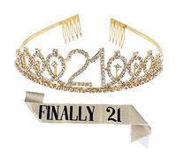 SAFIGLE 1 Set Birthday Crown and Etiquette Sash Elegant Party Decoration for Unforgettable Celebrations Comfortable for Birthday Parties and Festive Events