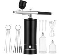 SAFIGLE 1 Set Cordless Airbrush Kit with Compressor Portable Airbrush Makeup Tool for Nail Art Model Painting and Makeup Application Complete with Cleaning Accessories and USB Charging