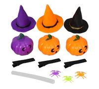 SAFIGLE 1 Set Halloween DIY Hair Clip Making Kit Pumpkin Hat and Accessories for Creative Hairpin Crafting for Parties and Role Playing Events