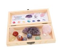 SAFIGLE 1 Set Natural Crystal Mineral Specimens Raw Quartz Crystals Stones Rocks with Box for Exploring Identifying Studying Geology and