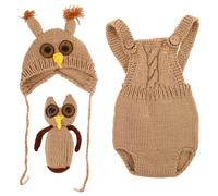 SAFIGLE 1 Set Newborn Photography Props Baby Photoshoot Outfits Girl Boy Funny Costume Knitted Crochet 0-3 Months Baby Boy Girl Owl Photo Costume
