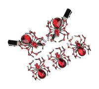 SAFIGLE 1 Set Spooky Spider Jewelry Set for Halloween Rhinestone Ring Clips Earrings Unique Accessories for Costume Parties Everyday Wear Lightweight Comfortable Design