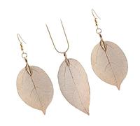 SAFIGLE 1 Set Women Jewelry Leaf Necklace Ear Drops Elegant Earrings for Girls Dangle Earrings Ear Dangles Golden Neck Chain Ladies Decoration