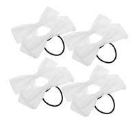 SAFIGLE 10-Pack Girls Cotton Bow Hair Ties Simple Stretchy Ponytail Holders for Thin Hair for DIY Tie-Dye Projects and Everyday Use