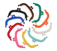 SAFIGLE 10 Pcs Plastic Purse Handles Coin Purse Clasps Lightweight Bag Making Supplies Multi-Color DIY Craft Wallet Handle Accessories