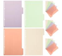 SAFIGLE 10 Sets Loose Leaf Notepad Tabs Dividers Colored Binder Dividers A5 Size Pp Material Creative Design for Creating Categories and Separating Documents for Presentations and Books