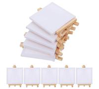 SAFIGLE 10 Sets Mini Easel and Canvas Frame Painting Boards for Art Students Wooden Oil Painting Frame with Edges Creative Design DIY Drawing for Beginners and Hobbyists