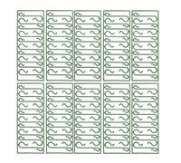 SAFIGLE 100pcs Christmas Ornament Hooks, Plastic S Shaped PVC for Baubles | Green, Portable Sturdy Space Saving Design, for Floral Arrangements and Christmas Displays