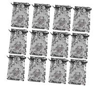 SAFIGLE 100pcs Halloween Drawstring Organza Bags Skull Pattern Candy Bundle Pockets Durable Gauze Gift Storage Bags for Party Treats and Gifts