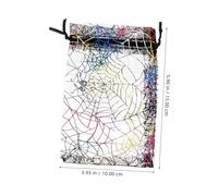 SAFIGLE 100Pcs Halloween Spider Web Organza Bags Small Drawstring Gift Pouches for Party Candy Wedding Favor Storage Reusable Durable Mesh Bundle Mouth Bags
