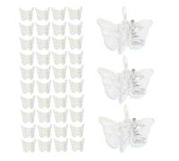 SAFIGLE 100pcs Mini Butterfly Hair Clips for Women Iridescent Mermaid Color Lightweight Transparent Secure Grip for Parties and Daily Styling