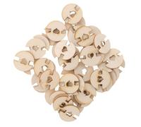 SAFIGLE 100pcs Wooden Pom Pom Holder Buttons with Slotted Toggle Fastener Rustic Round and Heart-Shaped Crochet Accessories for Removable Knitted Beanie Hat Making and Craft Projects