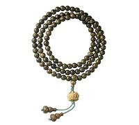 SAFIGLE 108-bead Sandalwood Wooden Rosary Bracelet Multi-layer Lotus Meditation Bead Necklace for Men and Women, 6mm Natural Wood Prayer Beads Suitable for Spiritual Practice and Daily Wear
