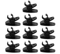 SAFIGLE 10pcs Black 8.5mm Lavalier Microphone Clips, Rotatable ABS Lapel Mic Holder Clips for Shirt, Professional Single Mount Mic Accessories for Speech and Recording