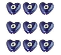 SAFIGLE 10pcs Ceramic Evil Eye Beads Loose Beads Blue Charming Evil Eye Theme Design Easy to Thread DIY Art Craft Supplies for Jewelry Making