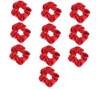 SAFIGLE 10Pcs Christmas Scrunchies Hair Ties for Women Red Silk Satin Elastic Holders Stretchable and Comfortable for Festive Hairstyles and Everyday Use