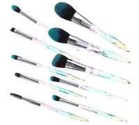 SAFIGLE 10pcs Cosmetic Set Makeup Brushes Kit Diamond Handles, Gradient Gray Ferrule, Black-blue Synthetic Hair, Professional Makeup Tools for Foundation and Eyeshadow Application