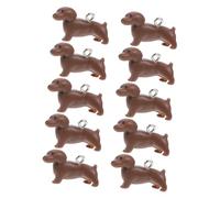 SAFIGLE 10pcs Cute Resin Dachshund Puppy Pendants Mini Dog Charms for DIY Jewelry Making Earring Necklace Bracelet Accessories with Adorable Brown Pet Design