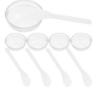 SAFIGLE 10Pcs Facial Mask Mixing Bowl Set with 5 Thickened Glass Bowls and 5 Small White Mixing Sticks for Spa Home and Salon Beauty Therapy