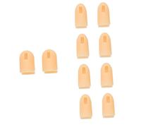 SAFIGLE 10Pcs Flesh-color Silicone Manicure Finger Covers Nail Art Protectors for Artificial Hands Use Nail Polish Shields for Home and Professional Use