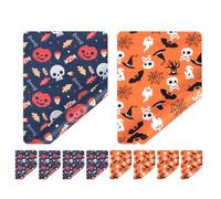 SAFIGLE 10pcs Halloween Present Wrapping Paper Set with Creative Pumpkin and Skull Designs, Easy to Use Folding Paper for Craft Projects and Bulletin Board Decoration
