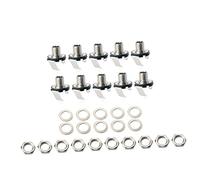 SAFIGLE 10pcs Mono Jack Socket Connector Copper Jack Spacers and Black Washers and Plate Mounting