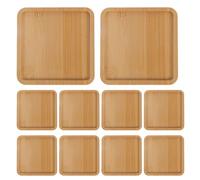SAFIGLE 10pcs Mosaic Coasters Bamboo Coaster Blanks Square Decorative Heat Resistant Versatile DIY Craft Base for Plant Pots and Cups in Decorative Craft