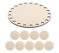 SAFIGLE 10pcs Natural Wooden Round Basket Bottoms DIY Crochet Bag Base Shaper Pads for Weaving Craft Projects Portable Lightweight Wood Circles with Guide Marks for Handmade Storage