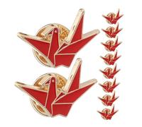SAFIGLE 10pcs Origami Crane Brooch Cute Decorative Alloy Pins for Backpacks Jackets and Sweaters Versatile Fashion Accessories for Travel and Parties