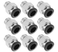 SAFIGLE 10pcs Pneumatic Air Hose Quick Connect Fitting with Direct Push Connector and Good Air Tightness, Brass and Rubber Material, Hole Inner Diameter 10mm, Suitable for Industrial