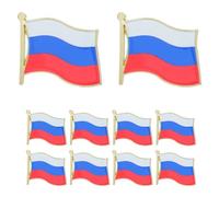 SAFIGLE 10pcs Russian Flag Lapel Pins Metal Brooches with Secure Clasp Alloy Material Versatile Accessory for Daily Wear and Themed Parties Unique Patriotic Design