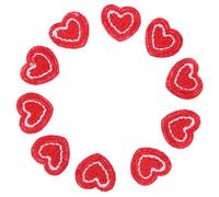 SAFIGLE 10pcs Small Red Heart Sewing Patches Hot Melt Sticker DIY Clothing Appliques Decorative Mending Embroidered for Jackets Backpacks Jeans