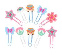 SAFIGLE 10Pcs Vintage Hippy Cartoon Paper Clips Multifunctional Bookmarks for Office School Document Clips with Unique Lovely Shapes