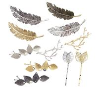 SAFIGLE 11pcs Metal Leaf Retro Bobby Pin Pearl Hair Folder Bangs Clip Side Cramp for Ladies