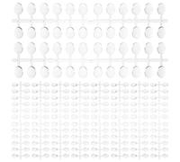 SAFIGLE 12 Sets Nail Sample Display Tips - Transparent Medium Oval For Manicure Practice - Nail Color Chart Board For Salon Art Practice Accessories