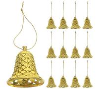 SAFIGLE 12pcs Christmas Tree Hanging Plastic Bell Ornaments Lightweight and Safe Holiday Decorations for Tree Wall Window and More for Adding Festive Cheer to Your Home