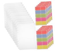 SAFIGLE 12Pcs Clear Zipper Binder Pockets Sticky Labels Document Filing Pouch for Office Home Travel Organize Bills Receipts Cards Without Punching