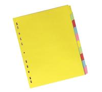 SAFIGLE 12Pcs Colored Tab Dividers for Loose Leaf Binder Notebooks Bright Indexing Cards with Multi-Color Page Separators for Reports Presentations Research and Organization