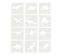 SAFIGLE 12pcs Dinosaur Drawing Stencils Set, Reusable Hollow Painting Templates for DIY Crafts and Wall Art, Plastic Scrapbook Stencils for ’ Dinosaur Party Decorations