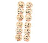 SAFIGLE 12pcs Floral Monthly Discs Double-Sided Wooden Cards for Growth Photos Shower Prop Capture Special Moments Unique for Moms