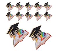 SAFIGLE 12pcs Graduation Gifts Lightweight Zinc Alloy Graduation Cap Brooches with Advanced Plating and Lasting Shine Classic Academic Style Student Gown Badge and Party Favour Brooches