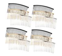 SAFIGLE 12pcs Metal Wire Hair Combs Side Combs Hair Styling Pins for Chignon Updo Diy Wire Slide Portable Metal Hairpins Secure Fit Silver Gold