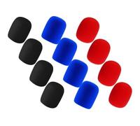 SAFIGLE 12pcs Microphone Windscreens Sponge Covers with Strong Elasticity and Windproof Feature for Outdoor Activities and Podcasting, Simple and Smooth Design Protective Mic Covers