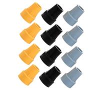 SAFIGLE 12pcs Non Skid Walking Pole Tips Foot Pads for Standard Canes and Trekking Poles Durable Rubber Protectors with Slip Resistant Design for Hiking Mountaineering Snowshoeing